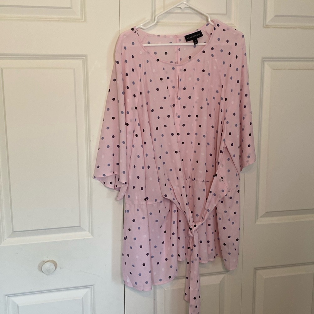 Sold!!!!!!!Lane Bryant Polka Dot Keyhole Blouse - Size 26